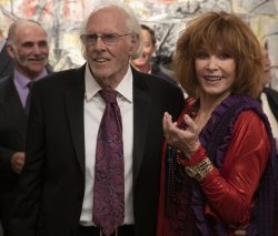 Richard (Bruce Dern) and Adaa Risi (Stefanie Powers) catch up over old times at his Manhattan art opening in THE ARTIST’S WIFE. Photo by Michael Lavine.