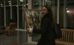 Claire (Lena Olin) takes back one of Richard’s paintings from the college in THE ARTIST’S WIFE. Photo by Michael Lavine.